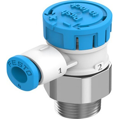 Festo Rotary Knob Supply Air One-way Flow Control Pneumatic Manual Control Valve VFOE Series, R 1/8, 1/8in, VFOE-LS-T