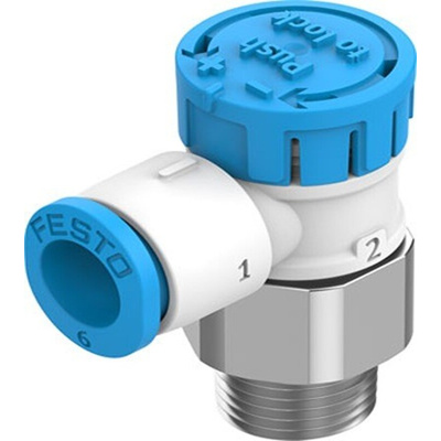 Festo Manual Supply Air One Way Flow Control Function Pneumatic Control Valve VFOE Series, R 1/8, 2.5mm, VFOE-LS-T