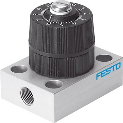 Festo Rotary Knob One Way Flow Control Pneumatic Control Valve GRP Series, G 1/8, G 1/8, 542023