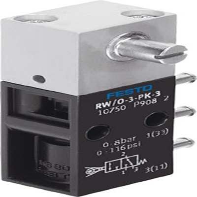 Festo Lever 3/2 Way Valve, Monostable Mechanical Valve RW Series, 2.5mm, 10750