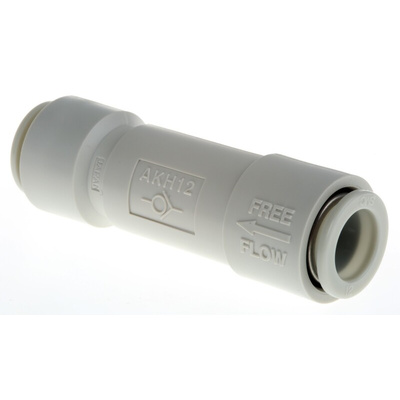 SMC AKH Non Return Valve, 12mm Tube Inlet, 12mm Tube Outlet, -100 kPa → 1 MPa