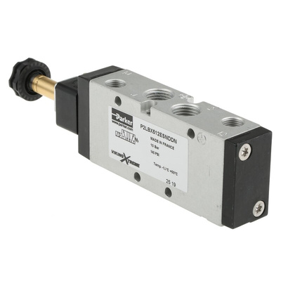 Parker 5/2 Pneumatic Solenoid Valve - Solenoid/Spring G 1/4 Viking Xtreme Series