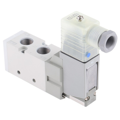 SMC 5/2 Pneumatic Solenoid Valve - Solenoid/Spring G 1/4 VF3000 Series 110→120V ac