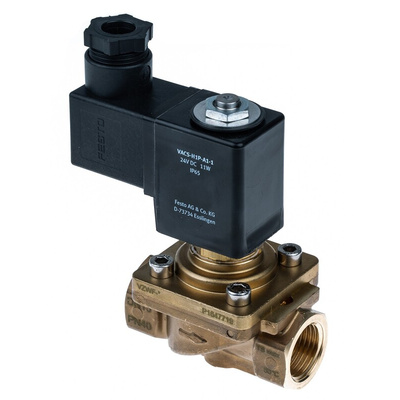 Festo 2/2 Solenoid Valve - Solenoid/Pilot G 1/2 VZWF Series 24V dc, 1492112