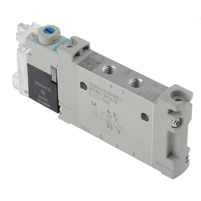 Festo 5/2 Solenoid Valve - Solenoid/Spring Metric M5 VUVG Series 24V dc, 8042539