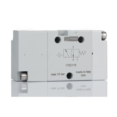 RS PRO 3/2 NC Pneumatic Solenoid Valve - Pneumatic G 1/8