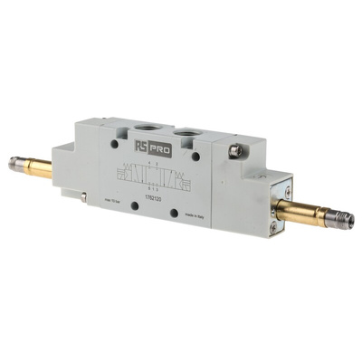 RS PRO 5/3 CC Pneumatic Solenoid Valve - Solenoid G 1/4 12 V dc, 24 V ac/dc, 110 V ac, 220 V ac