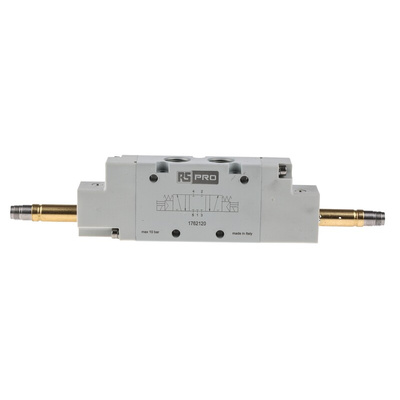 RS PRO 5/3 CC Pneumatic Solenoid Valve - Solenoid G 1/4 12 V dc, 24 V ac/dc, 110 V ac, 220 V ac