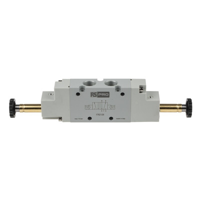RS PRO 5/2 Bistable Pneumatic Solenoid Valve - Solenoid G 1/4 12 V dc, 24 V ac/dc, 110 V ac, 220 V ac