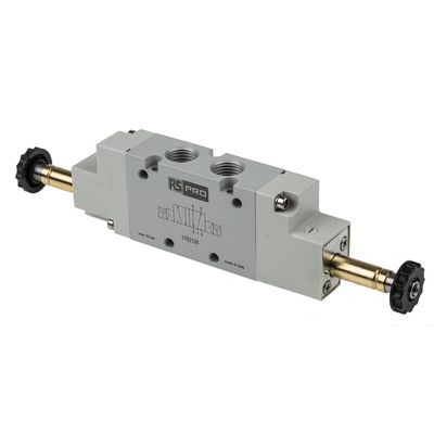RS PRO 5/2 Bistable Pneumatic Solenoid Valve - Solenoid G 1/4 12 V dc, 24 V ac/dc, 110 V ac, 220 V ac