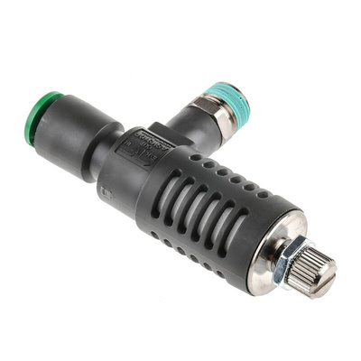 SMC Adjustable Exhaust Valve, R 1/8 Male x 1 MPa, Threaded, Tube, 6mm