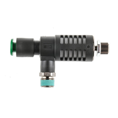 SMC Adjustable Exhaust Valve, R 1/8 Male x 1 MPa, Threaded, Tube, 6mm