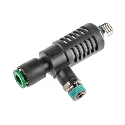 SMC Adjustable Exhaust Valve, R 1/8 Male x 1 MPa, Threaded, Tube, 6mm