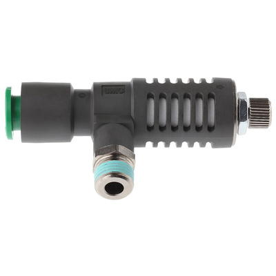 SMC Adjustable Exhaust Valve, R 1/8 Male x 1 MPa, Threaded, Tube, 8mm