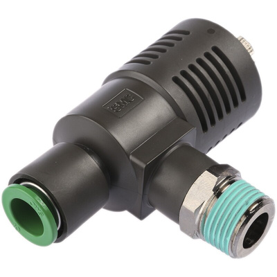 SMC Adjustable Exhaust Valve, R 3/8 Male x 1 MPa, Threaded, Tube, 10mm