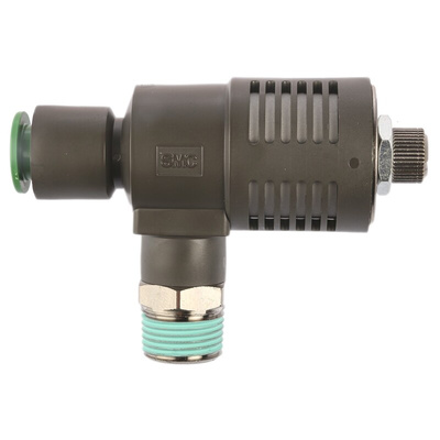 SMC Adjustable Exhaust Valve, R 3/8 Male x 1 MPa, Threaded, Tube, 10mm