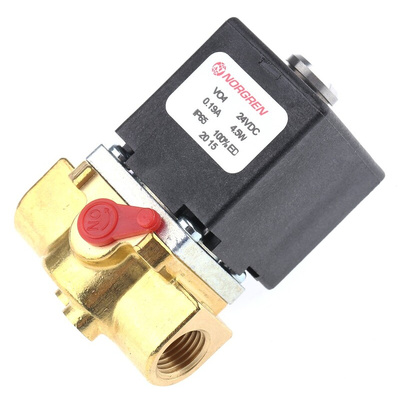 Norgren 2/2 Pneumatic Solenoid Valve - Solenoid/Spring G 1/4 V04 Series 24V dc