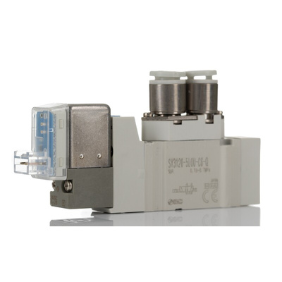 SMC 5/2 Pneumatic Control Valve - Solenoid/Pilot SY3000 Series 24V dc