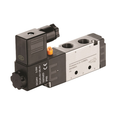 RS PRO 5/2 Pneumatic Solenoid Valve - Solenoid/Spring G 1/8 RV Series