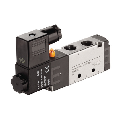 RS PRO 5/2 Pneumatic Solenoid Valve - Pilot G 1/4 RV Series