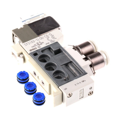 SMC 5/2 Pneumatic Solenoid Valve - Solenoid/Pilot SY3000 Series 24V dc