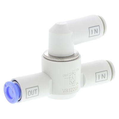 SMC VR12 Series, Pneumatic Shuttle Valve OR Logic Function 6mm Tube, Tube Connection, 1 MPa Max Operating Pressure