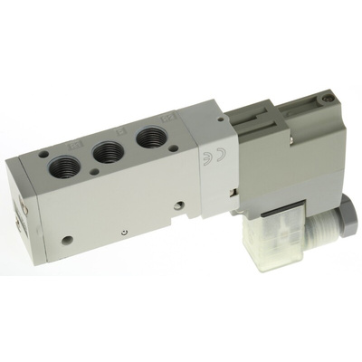 SMC 5/2 Pneumatic Solenoid Valve - Solenoid/Spring G 1/8 SYJ7000 Series 115V ac