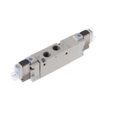 SMC 5/3 Pneumatic Solenoid Valve - Pilot/Pilot G 1/8 SYJ7000 Series 24V dc