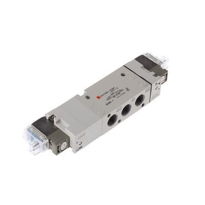 SMC 5/3 Pneumatic Solenoid Valve - Pilot/Pilot G 1/8 SYJ7000 Series 24V dc