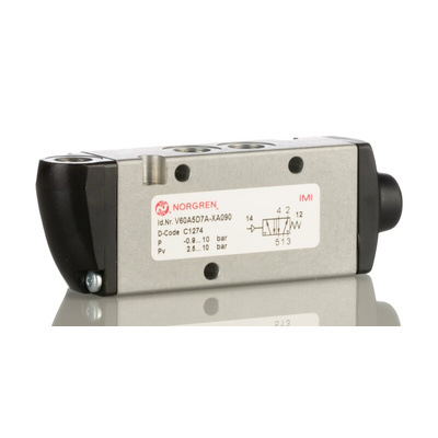 Norgren 5/2 Pneumatic Solenoid Valve - Pilot/Spring G 1/8 V60 Series