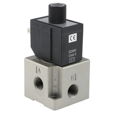 SMC 3/2 Pneumatic Solenoid Valve - Spring/Solenoid G 1/4 VT317 Series 24V dc
