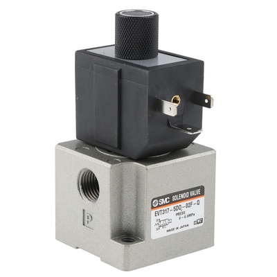 SMC 3/2 Pneumatic Solenoid Valve - Spring/Solenoid G 1/4 VT317 Series 24V dc