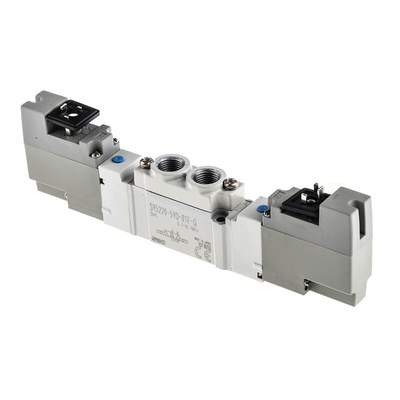 SMC 5/2 Pneumatic Solenoid Valve - Solenoid/Pilot G 1/8 SY5000 Series 24V dc
