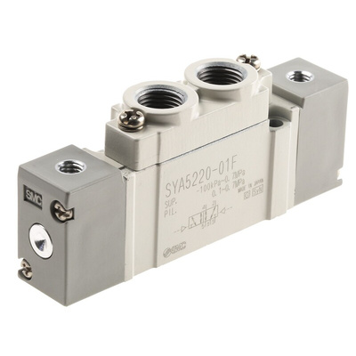 SMC 5/2 Pneumatic Solenoid Valve - Pilot/Pilot G 1/8 SYA5000 Series