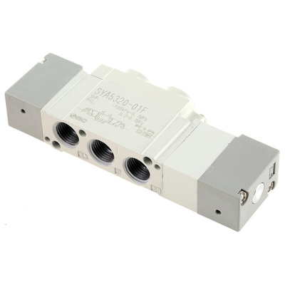 SMC 5/3 Pneumatic Solenoid Valve - Pilot/Pilot G 1/8 SYA5000 Series