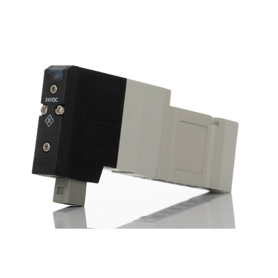 SMC 2 x 3/2 Pneumatic Solenoid Valve - Solenoid/Pilot SV1000 Series 24V dc