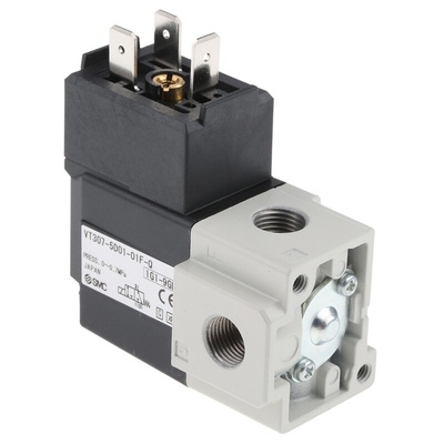 SMC 3/2 Pneumatic Solenoid Valve - Solenoid/Solenoid G 1/8 VT307 Series 24V dc