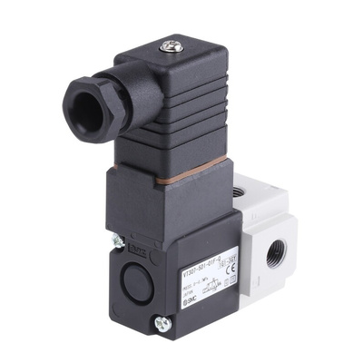 SMC 3/2 Pneumatic Solenoid Valve - Solenoid/Solenoid G 1/8 VT307 Series 24V dc