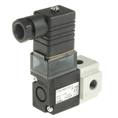 SMC 3/2 Pneumatic Solenoid Valve - Solenoid/Solenoid G 1/8 VT307 Series 12V dc