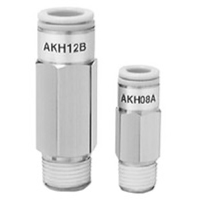 SMC AKH Non Return Valve, 3/8in Tube Inlet, NPT 1/2 Male Outlet, -100 kPa → 1 MPa