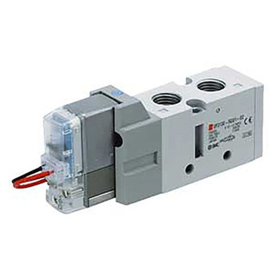 SMC 5/2 Pneumatic Solenoid Valve - Solenoid/Pilot/Spring Rc 1/4 VF3000 Series 24V dc