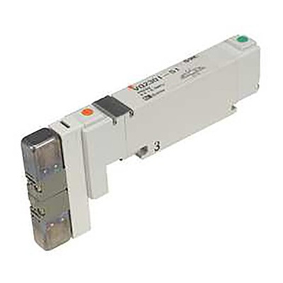 SMC 5/2 Pneumatic Solenoid Valve - Solenoid/Pilot/Spring VQ1000 Series 24V dc