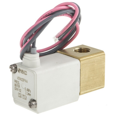 SMC 2/2 Pneumatic Solenoid Valve - Solenoid/Spring G 1/8 VDW Series 24V dc