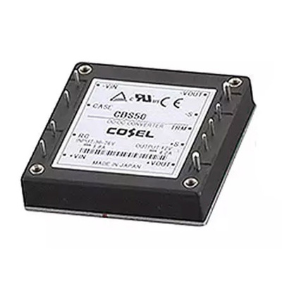 Cosel 50W Isolated DC-DC Converter Through Hole, Voltage in 18 → 36 V dc, Voltage out 5V dc