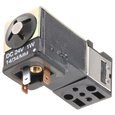 Crouzet 3/2 Pneumatic Solenoid Valve - Solenoid/Pilot 81 Series 24V dc