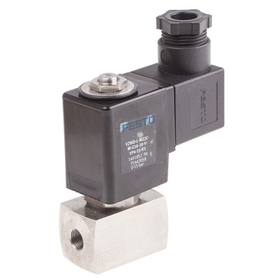 Festo 2/2 Pneumatic Solenoid Valve - Solenoid/Spring G 1/8 VZWD Series, 1491852
