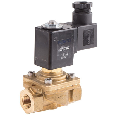 Festo 2/2 Solenoid Valve - Solenoid/Pilot G 3/8 VZWF Series 24V dc, 1492111