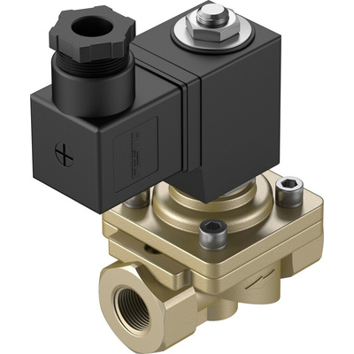 Festo 2/2 Solenoid Valve - Solenoid/Pilot G 3/8 VZWF Series 24V dc, 1492111