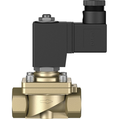 Festo 2/2 Solenoid Valve - Solenoid/Pilot G 3/8 VZWF Series 24V dc, 1492111