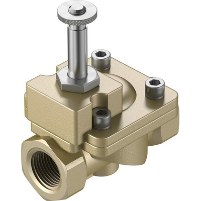Festo 2/2 Pneumatic Solenoid Valve - Solenoid/Spring G 1/2 VZWM Series 24 V dc, 110/230 V ac, 546148
